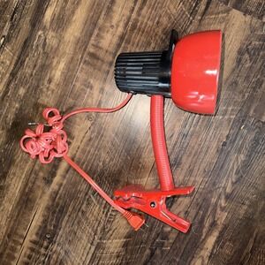 MCM Atomic General Electric PLK-1 Red Portable Adjustable Spotlight Lamp Works